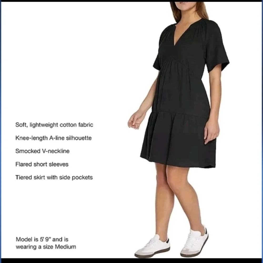 Gap Women's Gauze Tiered Dress Black